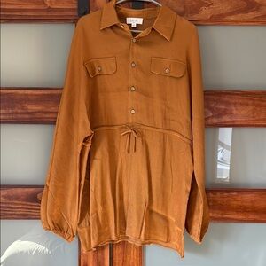 Peach Love California Golden Button-Up Dress